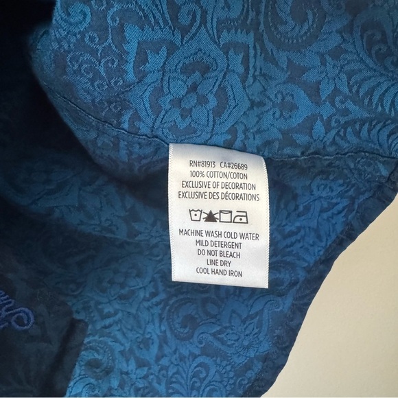 Robert Graham Men’s short sleeve classic button down blue paisley print shirt XL - Picture 4 of 8